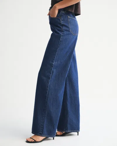 Abercrombie & Fitch High Rise Wide Leg Jean In Blue