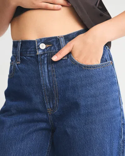 Abercrombie & Fitch High Rise Wide Leg Jean In Blue