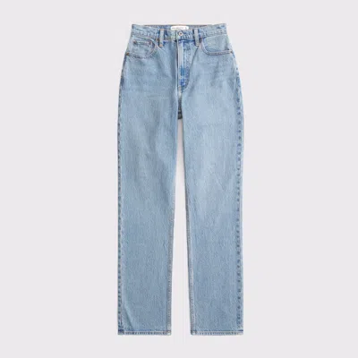 Abercrombie & Fitch Curve Love Ultra High Rise 90s Straight Jean In Blue