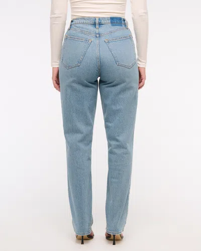 Abercrombie & Fitch Curve Love Ultra High Rise 90s Straight Jean In Blue