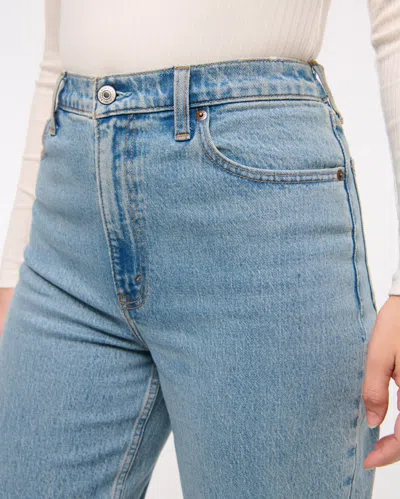 Abercrombie & Fitch Curve Love Ultra High Rise 90s Straight Jean In Blue