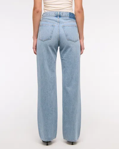 Abercrombie & Fitch High Rise Loose Jean In Blue