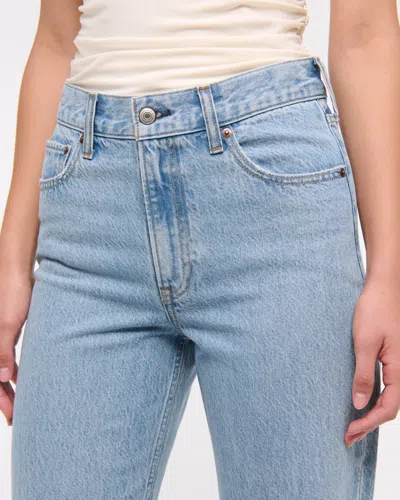 Abercrombie & Fitch High Rise Loose Jean In Blue