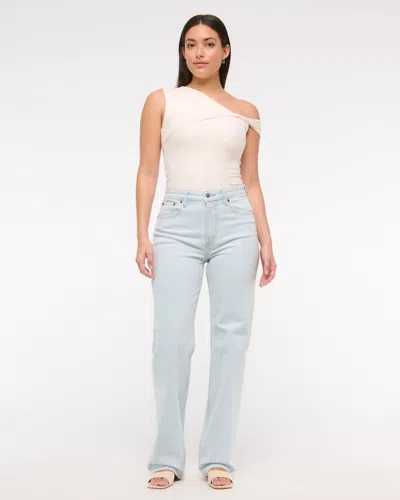 Abercrombie & Fitch Curve Love High Rise 90s Relaxed Jean In Blue