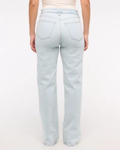 Abercrombie & Fitch Curve Love High Rise 90s Relaxed Jean In Blue