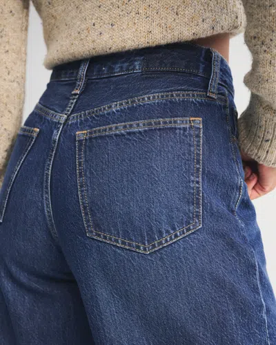 Abercrombie & Fitch Curve Love High Rise Wide Leg Jean In Blue