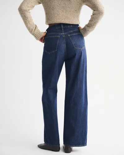 Abercrombie & Fitch Curve Love High Rise Wide Leg Jean In Blue