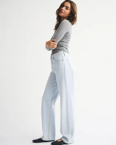 Abercrombie & Fitch Mid Rise Slouchy Jean In Blue