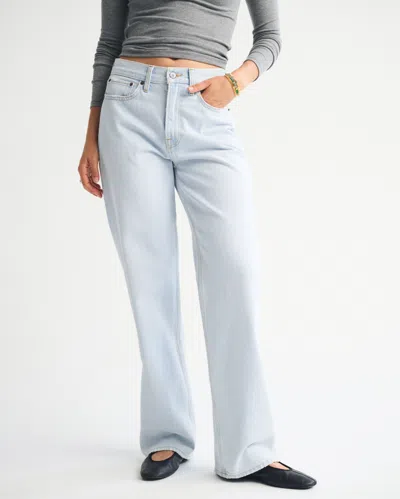 Abercrombie & Fitch Mid Rise Slouchy Jean In Blue