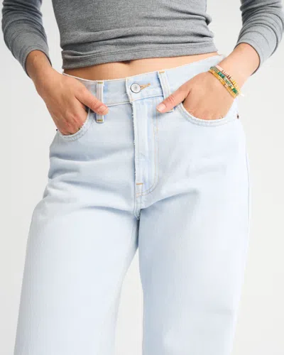 Abercrombie & Fitch Mid Rise Slouchy Jean In Blue