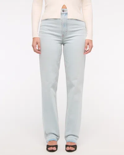 Abercrombie & Fitch Curve Love Ultra High Rise 90s Straight Jean In Neutral