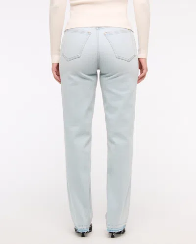 Abercrombie & Fitch Curve Love Ultra High Rise 90s Straight Jean In Neutral