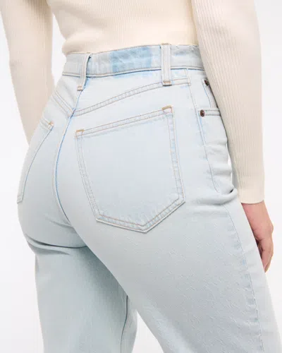 Abercrombie & Fitch Curve Love Ultra High Rise 90s Straight Jean In Neutral