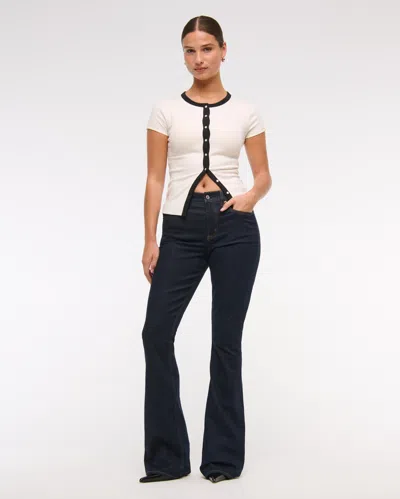 Abercrombie & Fitch Curve Love Mid Rise Bootcut Jean In Blue