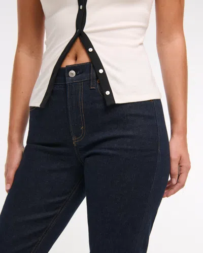 Abercrombie & Fitch Curve Love Mid Rise Bootcut Jean In Blue