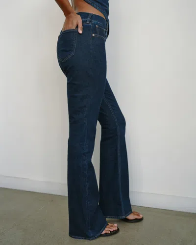 Abercrombie & Fitch Curve Love Mid Rise Bootcut Jean In Blue