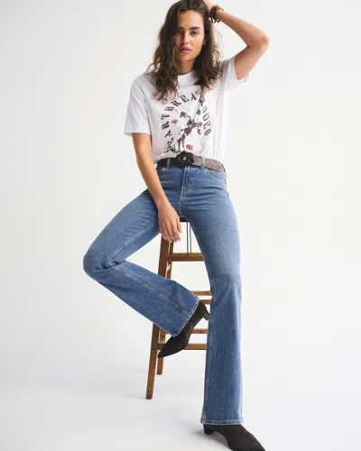 Abercrombie & Fitch Mid Rise Bootcut Jean In Blue