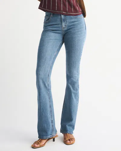 Abercrombie & Fitch Curve Love Mid Rise Bootcut Jean In Blue