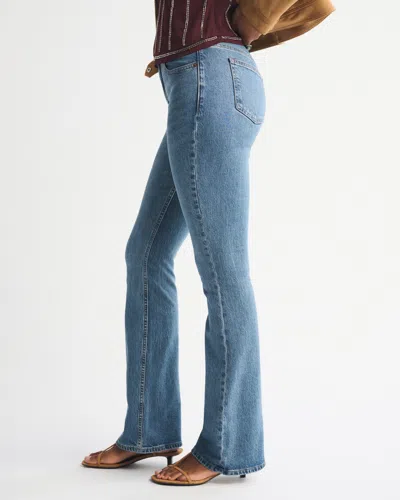 Abercrombie & Fitch Curve Love Mid Rise Bootcut Jean In Blue