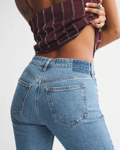 Abercrombie & Fitch Curve Love Mid Rise Bootcut Jean In Blue
