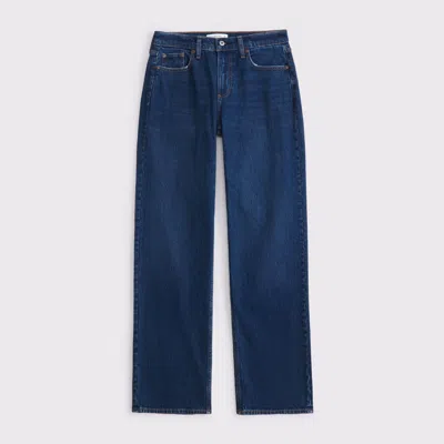 Abercrombie & Fitch Curve Love Low Rise Baggy Jean In Blue