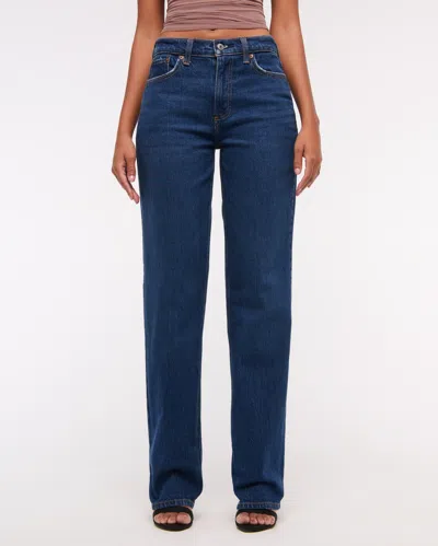 Abercrombie & Fitch Curve Love Low Rise Baggy Jean In Blue