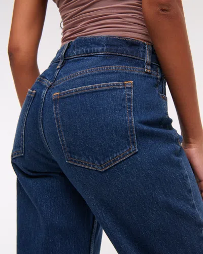 Abercrombie & Fitch Curve Love Low Rise Baggy Jean In Blue