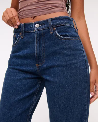 Abercrombie & Fitch Curve Love Low Rise Baggy Jean In Blue
