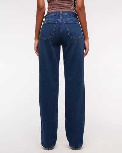 Abercrombie & Fitch Curve Love Low Rise Baggy Jean In Blue