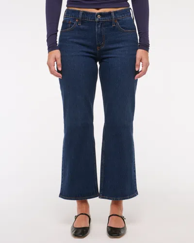 Abercrombie & Fitch Curve Love Low Rise Cropped Boot Jean In Blue