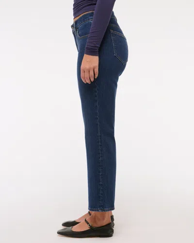 Abercrombie & Fitch Curve Love Low Rise Cropped Boot Jean In Blue