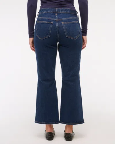 Abercrombie & Fitch Curve Love Low Rise Cropped Boot Jean In Blue