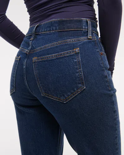 Abercrombie & Fitch Curve Love Low Rise Cropped Boot Jean In Blue