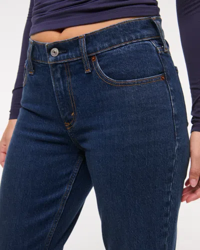 Abercrombie & Fitch Curve Love Low Rise Cropped Boot Jean In Blue