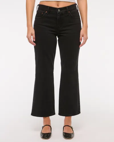 Abercrombie & Fitch Curve Love Low Rise Cropped Boot Jean In Black