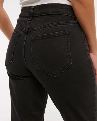 Abercrombie & Fitch Curve Love Low Rise Cropped Boot Jean In Black