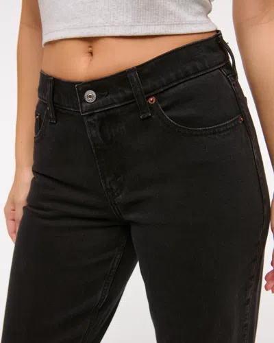 Abercrombie & Fitch Curve Love Low Rise Cropped Boot Jean In Black