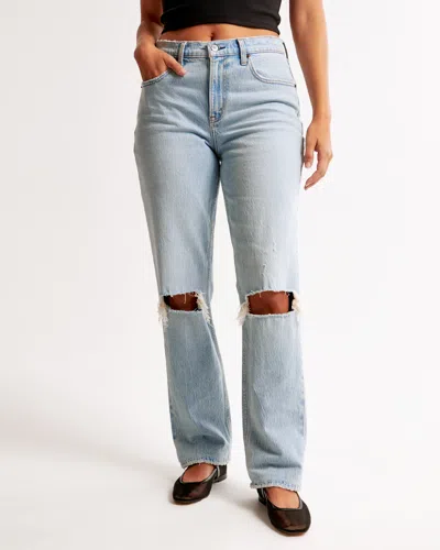 Abercrombie & Fitch Curve Love Mid Rise 90s Straight Jean