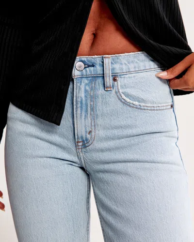 Abercrombie & Fitch Mid Rise 90s Straight Jean In Blue