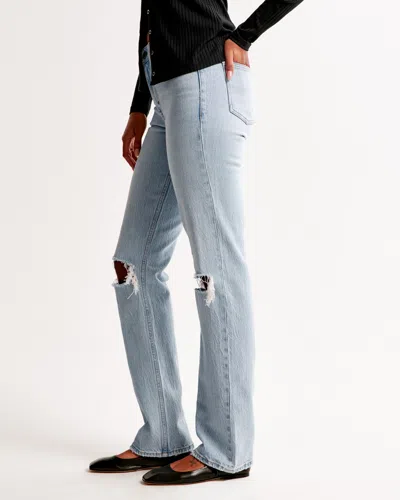 Abercrombie & Fitch Mid Rise 90s Straight Jean In Blue