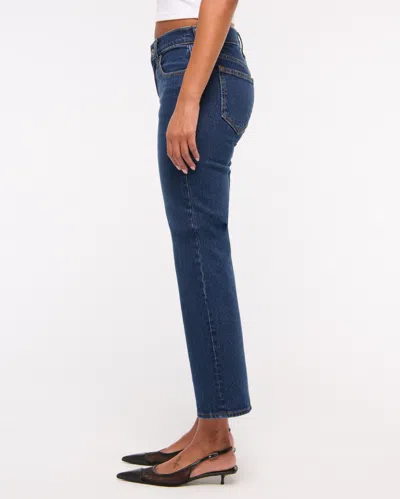 Abercrombie & Fitch Low Rise Cropped Boot Jean In Blue