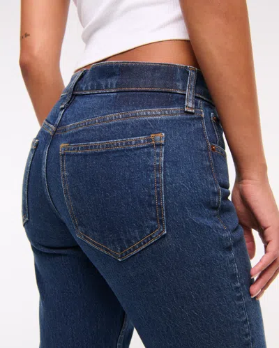 Abercrombie & Fitch Low Rise Cropped Boot Jean In Blue