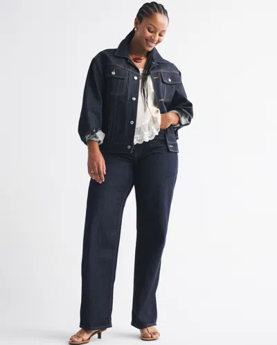 Abercrombie & Fitch Curve Love High Rise Loose Jean In Blue