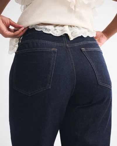 Abercrombie & Fitch Curve Love High Rise Loose Jean In Blue