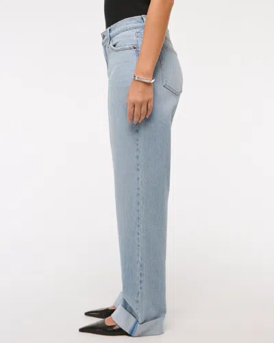 Abercrombie & Fitch Curve Love Low Rise Baggy Jean In Blue