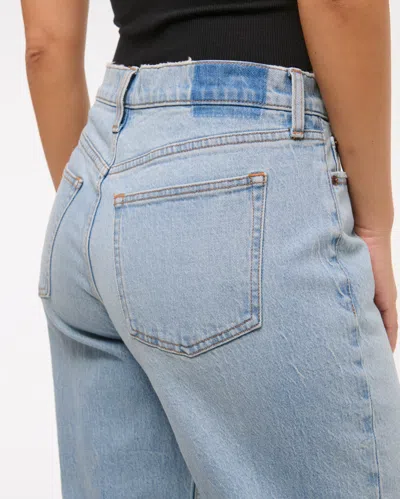Abercrombie & Fitch Curve Love Low Rise Baggy Jean In Blue