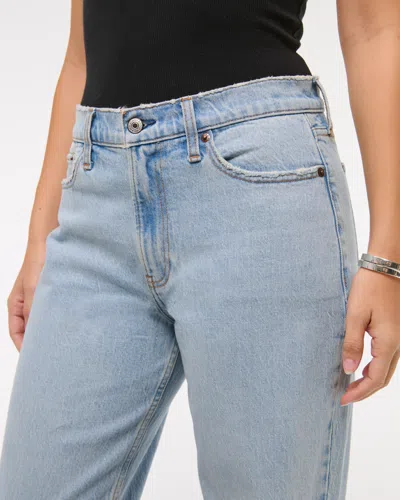 Abercrombie & Fitch Curve Love Low Rise Baggy Jean In Blue