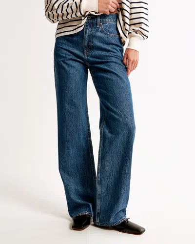 Abercrombie & Fitch High Rise Loose Jean In Blue