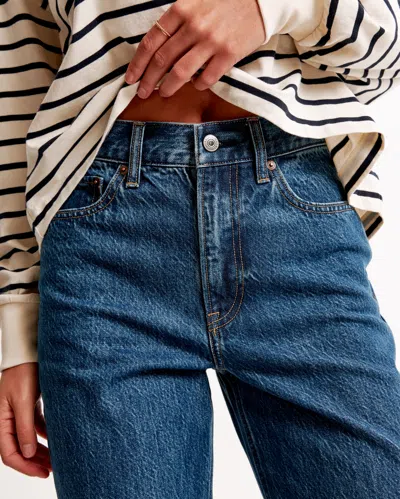 Abercrombie & Fitch High Rise Loose Jean In Blue