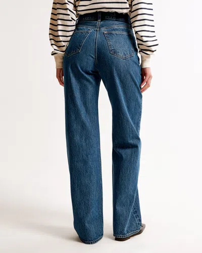 Abercrombie & Fitch High Rise Loose Jean In Blue